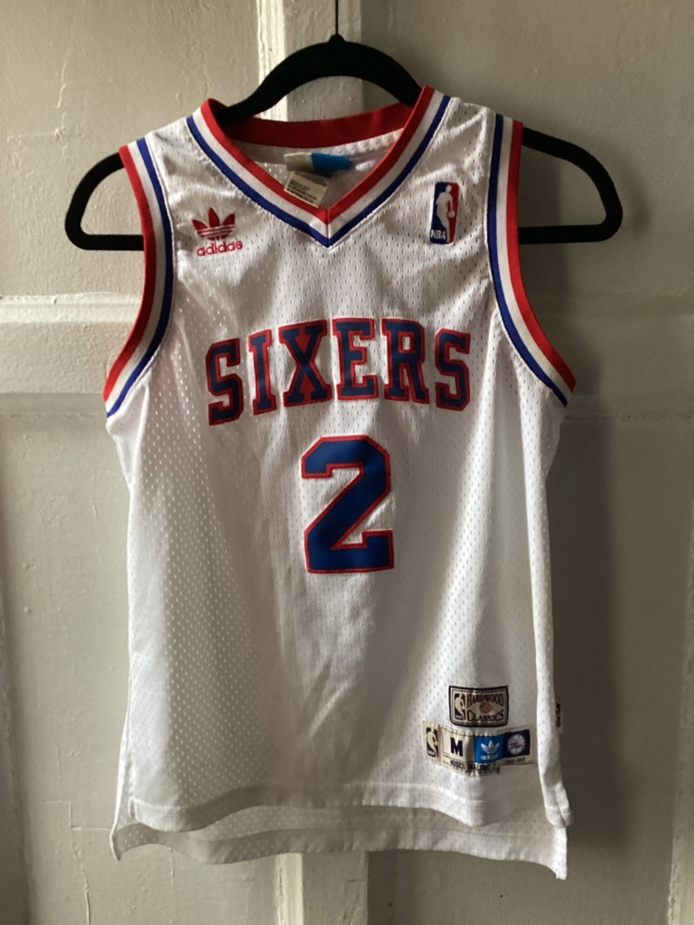 adidas Hardwood Classics Philadelphia Sixers Moses Malone #2 Basketball Jersey
